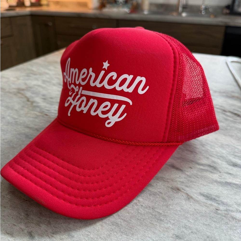 OTTO Red Trucker Hat with White Script